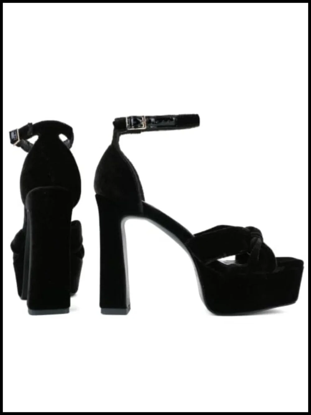 Platform Heeled Sandals with Bow Ankle Straps for Prom Weddings Dates